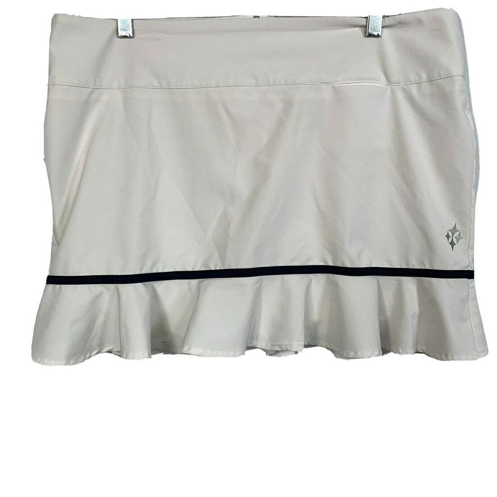 4 All Jofit Skort Women 12 White Tennis Golf Stretch Ruffle Hem Skirt Pickleball